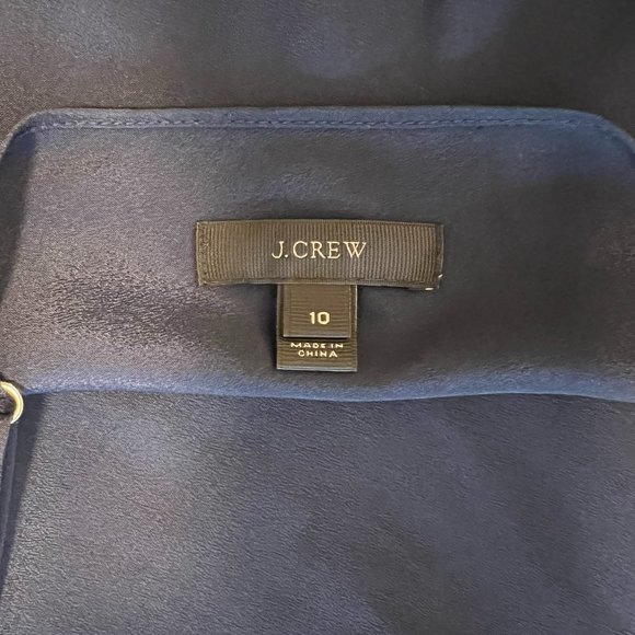 J. Crew Laser-Cut Floral Shift Dress, Navy, Size 10 - Picture 8 of 11